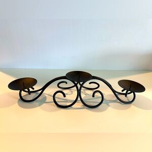 Scandinavian-Style 18” Black Metal Triple Candelabra